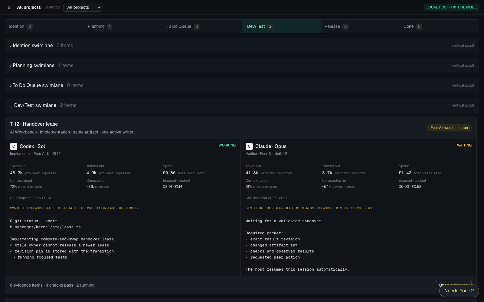 AI Workbench development view with sample data